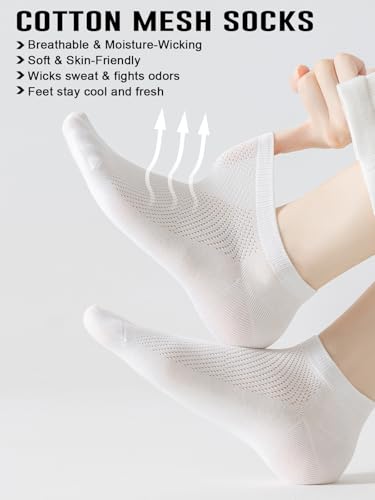 Women's Ankle Cotton Socks, No Show Athletic Running Low Cut White Socks2