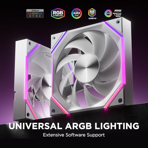 AsiaHorse Nyota ARGB PC Case Fan 140MM [Forward] [HDB] 1800RPM/ 89.77CFM/ 50,000 Hours Working Life NyotaMega-A14-White-1PACK