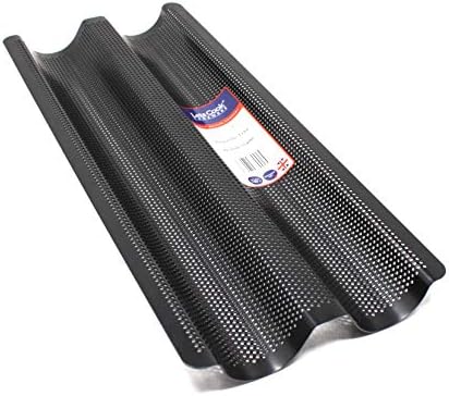 Baguette Baking Tray for French Style Bread Sticks, Micro Perforated with Dual Layer Non Stick by Lets Cook Cookware