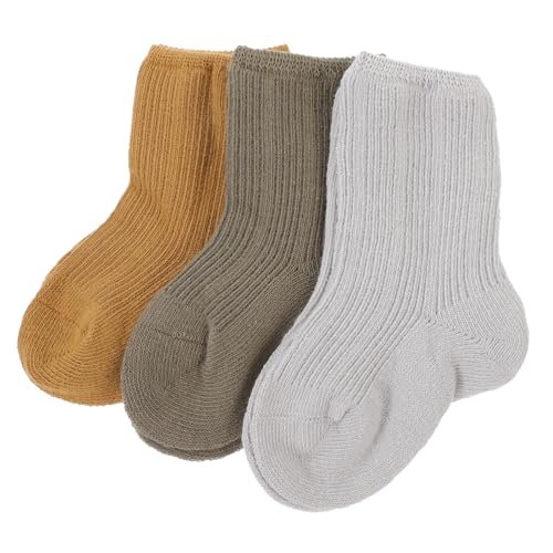 BESPORTBLE Baby Socks for Winter 3 Pairs Toddler Crew Socks Newborn to Toddler Soft Comfort for Girls Boys