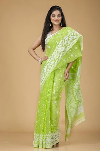 Image of OISHANI SAREE GHOR Women's Traditional Bengal Cotton Silk Soft Jamdani Saree - Beautiful design and Quality - Without Blouse Piece