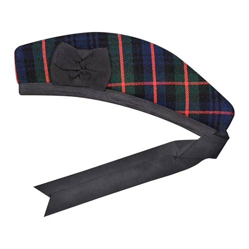Image of Glengarry Cap-Traditional Scottish Hat, Acrylic Wool Tartan Glengarry hat, Kilts /Bagpipes Accessories