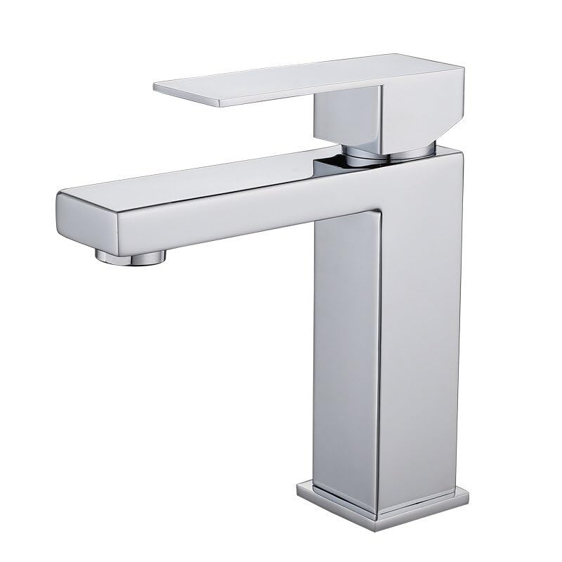 Mitigeur de lavabo chrome et noir pour une salle de bain moderne