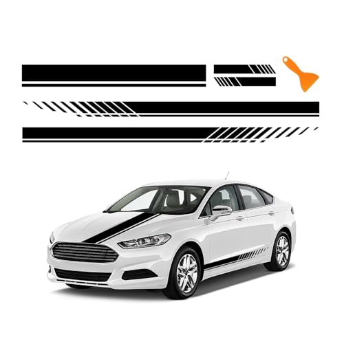 GTLM 5 Pièces Autocollant Voiture,Inclure 1 Autocollant de Capot+2 Autocollants Latéraux pour Voitures+2 Autocollants pour Miroirs,Imperméable Stickers Voiture pour...