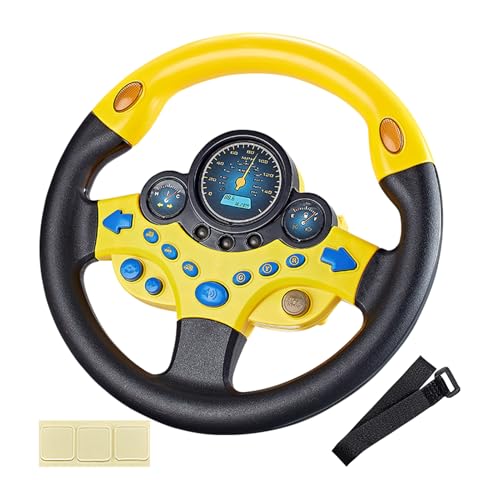 Volante de juguete para – Volante simulado giratorio de 360 grados | Juguete de conducción interactiva, controlador portátil con luz y sonido, divertido juego educativo para simulación automotriz bebé