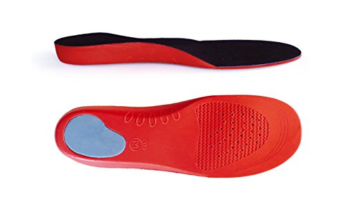 Sole Control línea roja - plantillas ortopédicas para todo el pie con un apoyo estable de arco y la copa del talón, fascitis plantar, pie plano, pie plano, la pronación. (XS (EU 34-37))