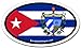 Adesivo ovale con bandiera cubana e stemma