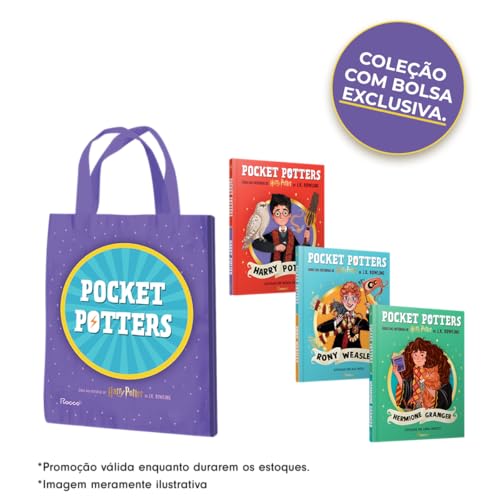 Coleção pocket potters (3 livros com sacola): guias das histórias de harry potter de j.k. rowling