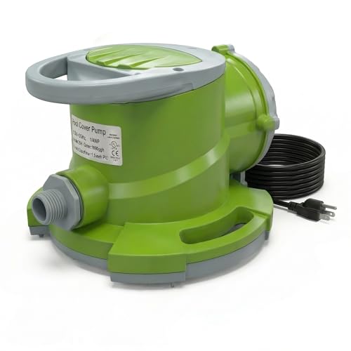 KioGro 1/4 HP Automatic Swimming Pool Cover Pump,1800 GPH 25FT Head Submersible Sump Pump with 3/4” Check Valve Adapter, 25FT Power Cord, Automatic On/Off Water Removal for Pool, Rooftops, Basement