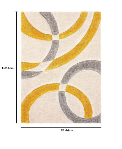 Image of Shaggy Carpet for Living Room 3X5 FEET Fluffy Plush Area Rug, Thick Fur Floor Carpet Modern Cozy Rug for Home Decor, Kids Room Bedside Hall, Durable Comfortable Shaggy Rug (Heart-Ivory)