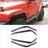 MUNALP Front & Rear Fender Fenders Flares Extension For 2007-2025 Jeep Wrangler Mud Gurad Protector, Installed on the Original Fender Flares (Wrangler JK/JKU 2007-2017)