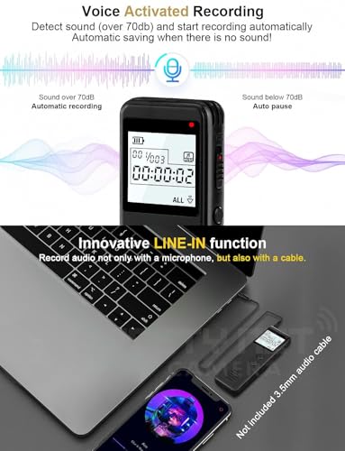 Image of SAFETYNET Audio Recording WAV Player Noise Reduction Interview Business Online Meeting Working Time 10 Hours Support up to 32GB SD Card