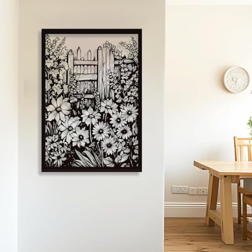 Décoration murale métal noir salon chambre style ferme et déco fleur rustique