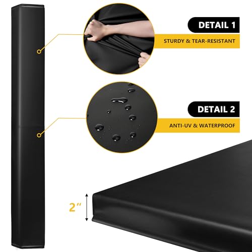 Image of 72 inch Tall Basketball Pole Pads, All-Weather Square Basketball Pole Padding Outdoor, 2 inch Thick Heavy Duty Wrap-Around Protective Pads for Fixed Height & Adjustable Basketball Hoop Poles