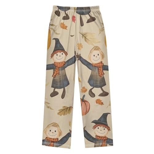 Scarecrow Pumpkins Boys Long Pants Soft Trousers Elastic Waist Kids Lounge Bottoms with Pockets S-XL2