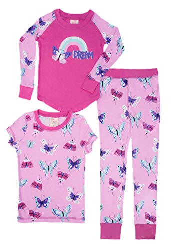 Munki Munki Girls' Snug Fit 3 Piece Long John Pj Set2
