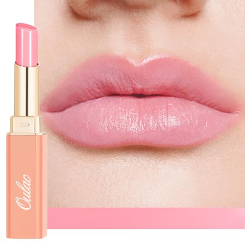 Oulac Candy Pink Lipstick - Moisture Shine Hydrating Lipstick & Tinted Lip Balm for Dry Lips, Medium Coverage Lip Colour | Juicy Look, Glossy Finish, Vegan, Cruelty-Free, Pinky Swirl (20)