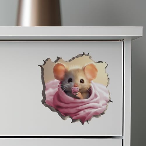 Vinilo decorativo 'It's a Girl Mouse' 5x5 pulgadas miniatura 6