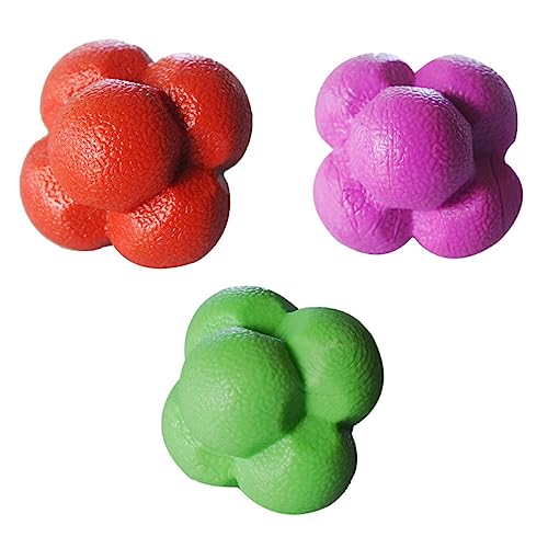 3pcs High Elasticity Hexagonal Reaction Ball Agile Training Balls for Fitness and Coordination Hexagonal Fitness Balls for Enhanced Agility Training