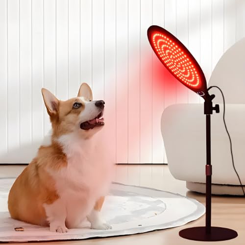 Mavdecll Lampe De Luminothérapie Rouge, Lumière Rouge pour Animaux De Compagnie avec Support Réglable, Longueur d'onde 660 Nm, 590 Nm Et 660 Nm, Sûre Et Non Invasive, pour Chiens, Chats