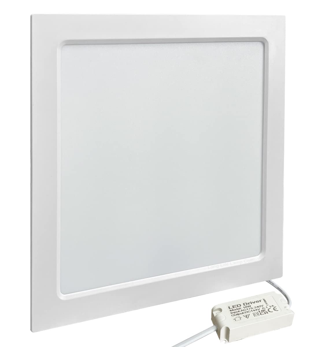 Recessed LED Ceiling Panel Light Square 18w Cool White 6500k 225mm x 225mm, Back Lit Heat Absorber Long Life Span 18WSCW03