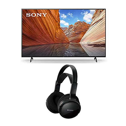 Sony KD65X80J 65-Inch LED 4K UHD Smart TV with Dolby Vision HDR (2021 Model Year) Home Theater Headphones Bundle (2 Items)