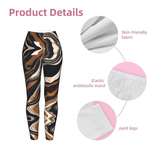 Leggings de compresión moldeadores con estampado de mármol abstracto 6