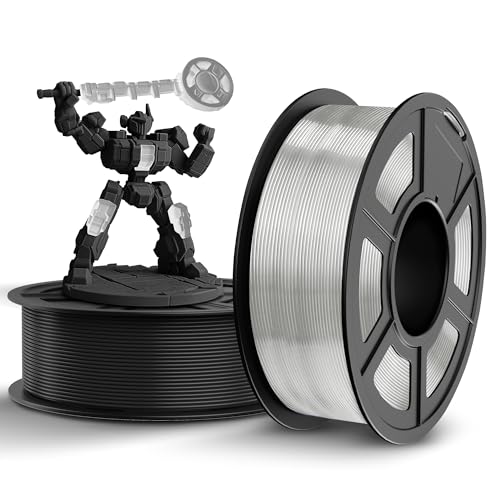 Image of TECBEARS PETG Filament 1.75mm 2KG, 3D Printer Filament PETG, Strong Toughness, 2 * 1KG(660M) Filament High Precision, Dimensional Accuracy ±0.02mm,Black and Transparent
