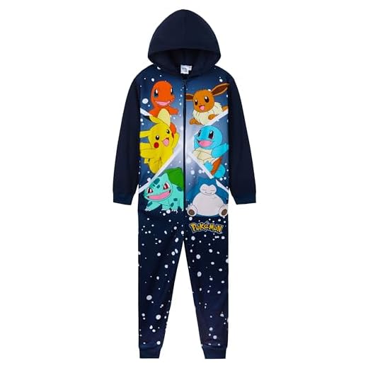 Pokémon Pijama Niño Entero - Pijama Niño, Onesie Cierre Cremallera Completo, Edad 4-14 Años, Regalo Navidad (Azul Marino/Multicolor, 7-8 años)