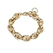 Price comparison product image 15mm 3D Tulip Style Bracelet, Adjustable Luxury Finish and Detailing 18K Real Gold Plated Jewellery, Premium Bracelet with Unique Pattern Links (Length: Fits from 8" to 9" Wrist)