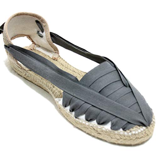 Espardenyas 7 veines gris foncé : chaussure artisanale en taille 35