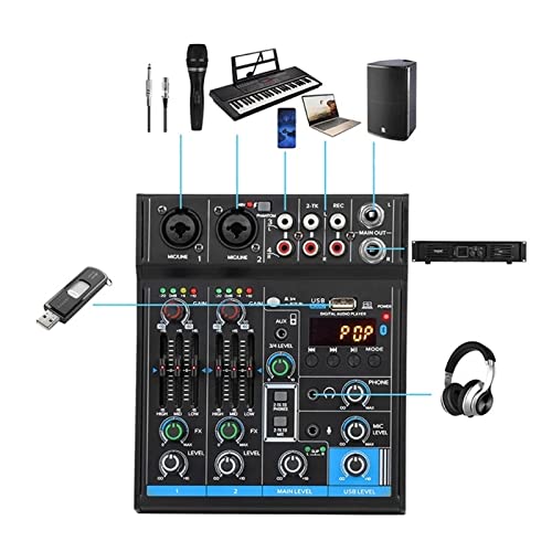Console de mélange audio numérique de poche avec carte son intégrée et effets