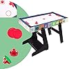 DRM 4FT 4 in 1 Folding Muliti Sports Game Table, Combo Table - Pool/Snooker Table, Air Hockey Table,Table Tennis Table,Football Table with Storage Box