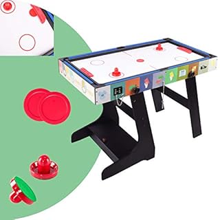 DRM 4FT 4 in 1 Folding Muliti Sports Game Table, Combo Table - Pool/Snooker Table, Air Hockey Table,Table Tennis Table,Football Table with Storage Box