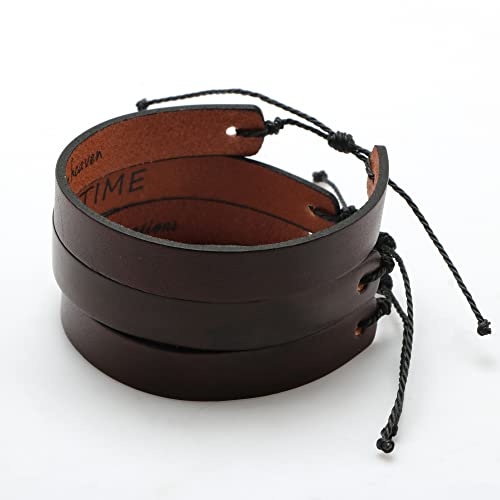 Yiyang Bracelet For Men Inspirational Encouragement Message Handmade Leather Bracelets Christmas Father's Day Birthday Jewelry Gifts For Huaband #TOP5