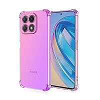 DESSEN Cover per Huawei Honor X8a - Liquido Silicone Custodia Antiurto Protezione Case Sottile e Morbida TPU Bumper con Fodera Microfibra Antigraffio, Viola