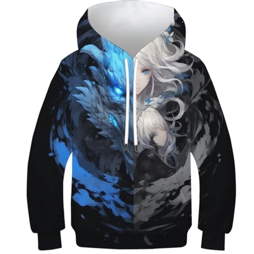 Pull à capuche loup pour garçon 12-14 ans en imprimé 3D