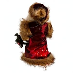 Kurt Adler 10-Light Burgundy and Brown Santa Treetop, 10-Inch Kurt Adler 10 Light Burgundy and Brown Santa Treetop 10 Inch