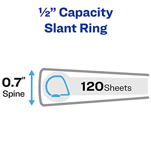 Image of Avery Durable View 3 Ring Binders, 0.5 inch Slant Rings, 135-Sheet Capacity, 0.7 Inch Wide Spine, Great for Home, School Supplies, Office, or Organization Needs, Black Binders (4-Pack of 05736)