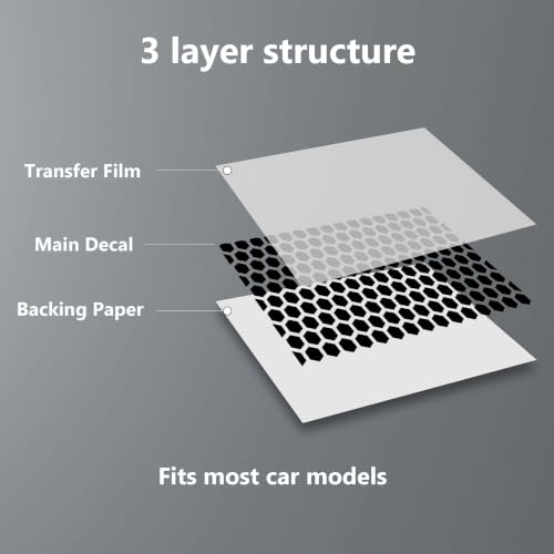 Image of Rear Quarter Window Hexagon Decals for Car SUV Trucks | Universal Matte Black Hexagon Side Window Vinyl Stickers, Free Installation Tools