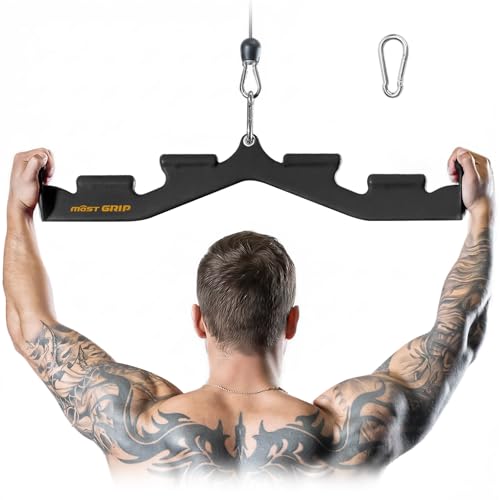 MOST GRIP LAT Pull Down Bar with 6 Ergonomic Handles, Neutral Grip LAT Pulldown Attachments for...