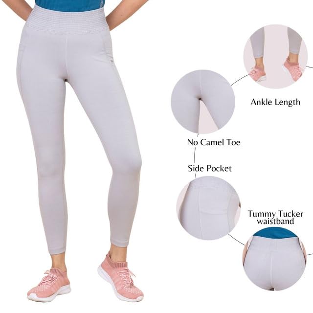 Image of 3rd Planet Women's High Waist Activewear Leggings | 4-Way Stretch, Sweat-Wicking, Non-See-Through Gym & Yoga Tights with Side Pockets | Comfortable Slim Fit Pants for Workout, Running & Fitness