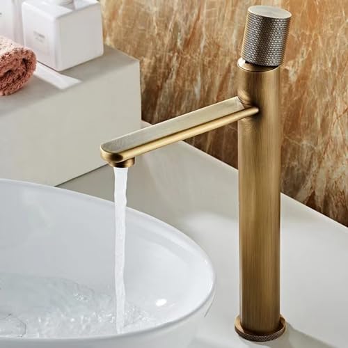 Robinet de lavabo de comptoir rétro antique grande hauteur pour vasque - 5