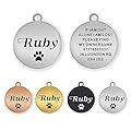ID Tag for Dog Cat Pet Personalised Dog Tag Dog Collar ID Tag Collar for Dogs Cats Pets Custom Any Text (Silver, Round)