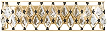 Varaluz Windsor 3-Lt Crystal Bath/Vanity Light - French Gold/Matte Black