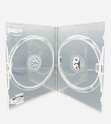 10 x płyta CD/DVD/BLU RAY 14 mm przezroczysta podwójna obudowa DVD do 2 Disc Dragon Trading®