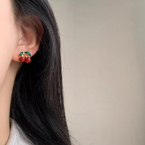 Cherry Earrings Cute Dainty Tiny Fruit Stud Earrings For Women2