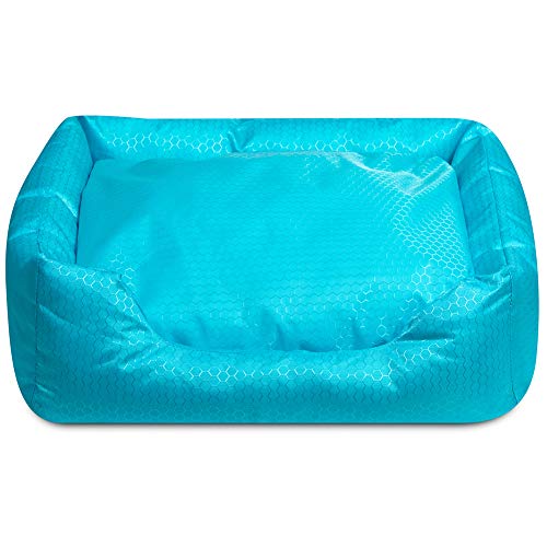 Hollypet Cooling Pet Bed for Small Medium Dog Puppy and Cat, Comfortable Rectangle Nest Sleeping Bag Cushion Mat Pad for Summer, Blue