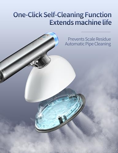 Image of Sundu 2-in-1 Garment Steamer, 30s Heat-Up, 800mL, 6 Steam Settings, Auto Off, Handheld & Standing, Portable Wrinkle Remover for Clothes, White