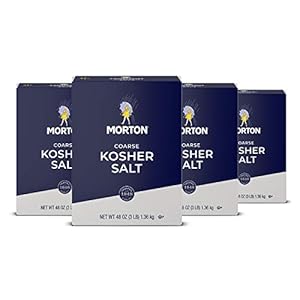 Morton Salt Kosher Salt, Coarse, 3 Pound (Pack of 4)